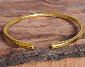 Handmade 14k Gold Open Cuff  Minimalist Adjustable Kada , Elegant Unisex Stackable Jewelry Gift