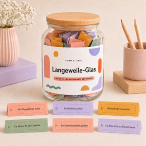Langeweile Glas Kinder | 30 Ideen zum Ausdrucken | Beschäftigung Sommerferien & Regentage | Bildschirmfreie Aktivitäten PDF