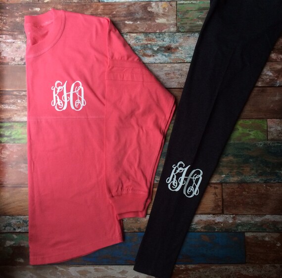 Monogrammed leggings Personalized Leggings Monogrammed Etsy