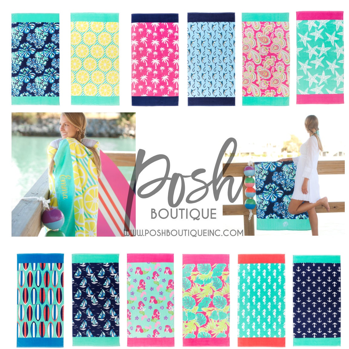 Monogrammed Beach Towel Personalized Beach Towels