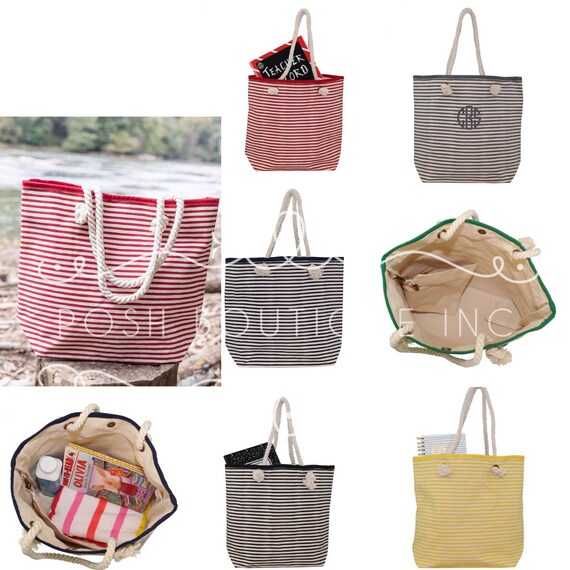 canvas beach tote with rope handles