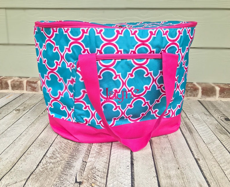 monogrammed cooler tote