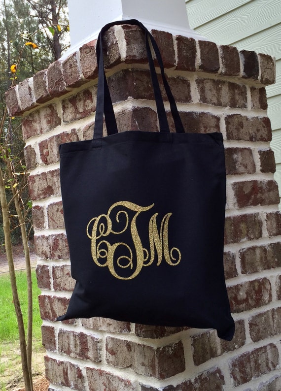 Monogram Tote Bag Monogrammed Canvas Tote Monogram Tote bag | Etsy