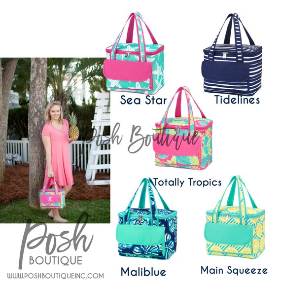 Items similar to Monogrammed Lunch Bag, Cooler Tote, Cooler Bag ...