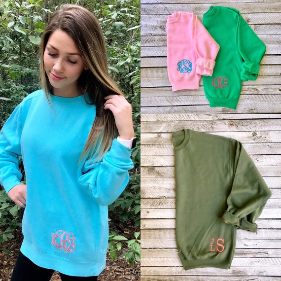 etsy monogram sweatshirt