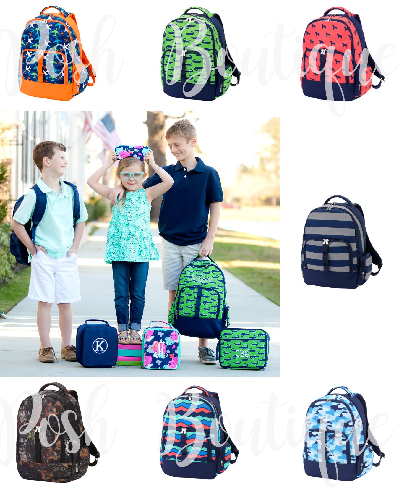 monogrammed backpacks for kids