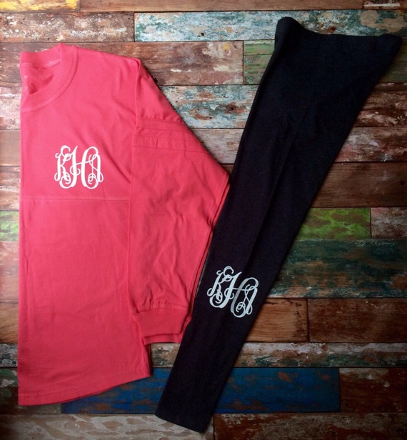 Monogrammed leggings Personalized Leggings Monogrammed Etsy