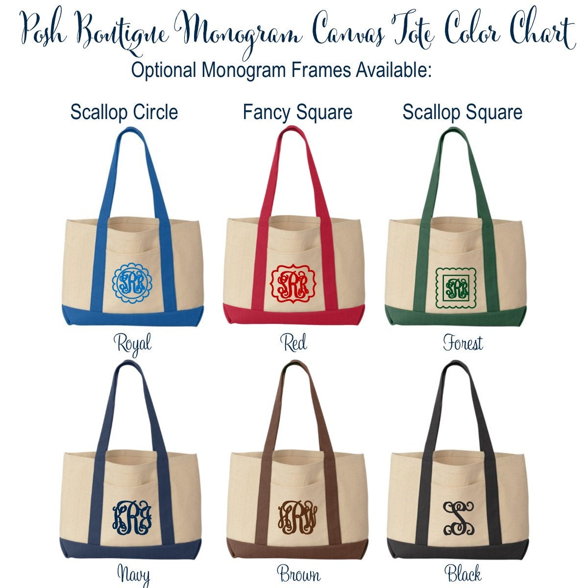 Monogrammed Canvas Tote Bag - Monogram tote bag, Boat tote, Bridesmaid gift, Monogrammed Gifts ...