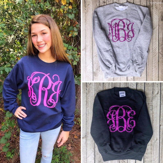 Monogram Sweatshirt Monogrammed Pullover Sweater Gifts for | Etsy