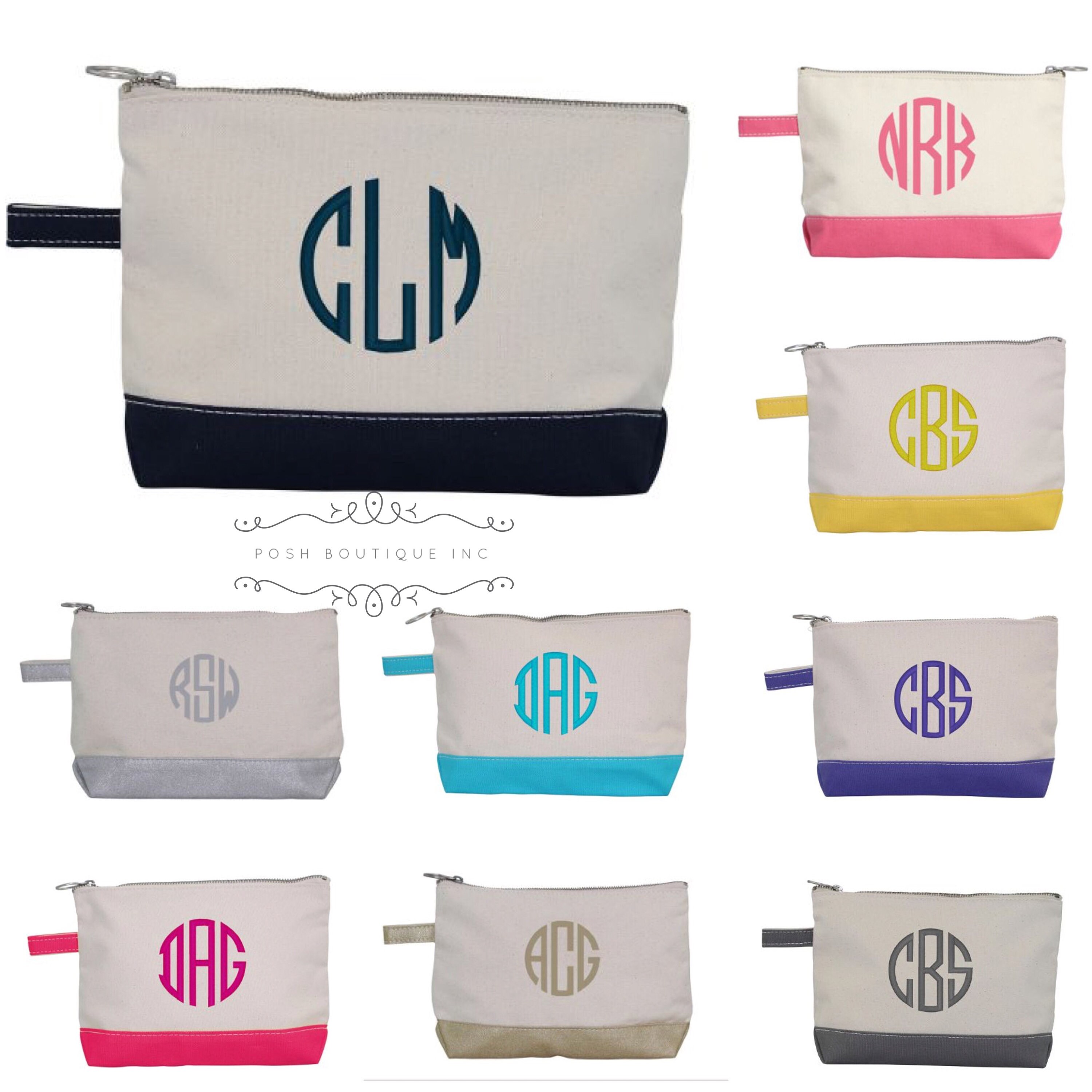 monogrammed makeup bag bridesmaid