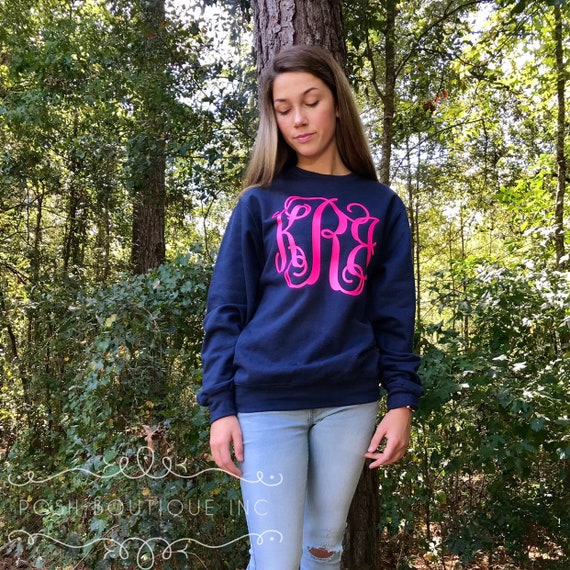 etsy monogram sweatshirt
