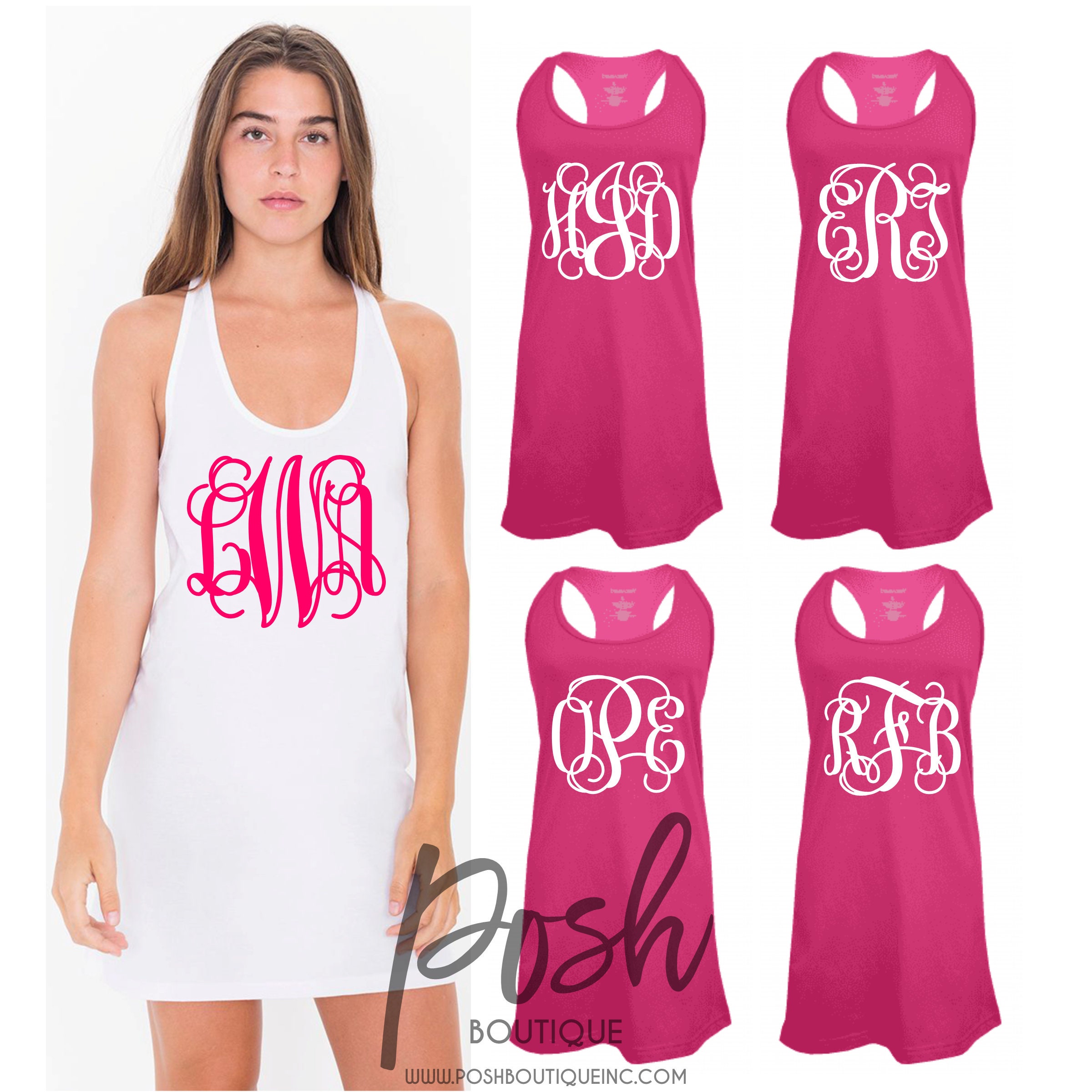 Monogrammed Swimsuit Coverup, Monogram Swim Cover Ups, Monogrammed Tank dress, Bridesmaid Tank ...