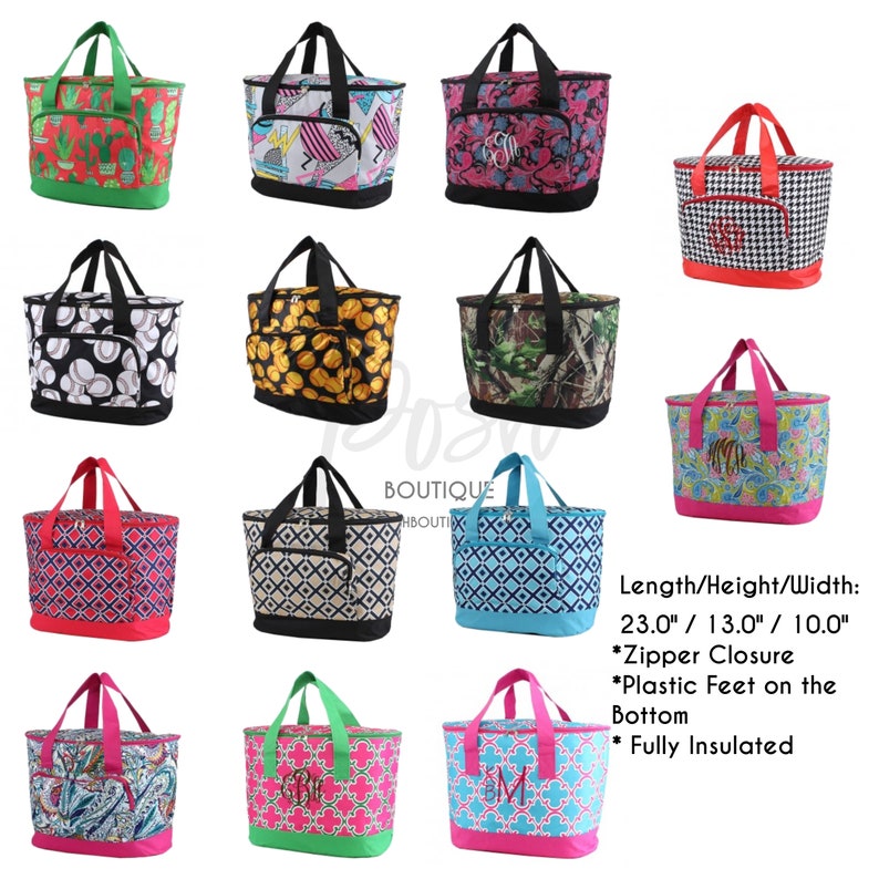 monogrammed cooler tote