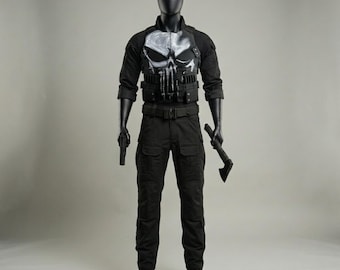Punisher Tactical Costume Skull Armor Vest & Combat Suit Full Vigilante Cosplay Outfit