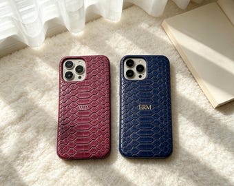 Étui pour portable embossé effet peau de serpent pour iPhone Pro Max, un cadeau commémoratif.