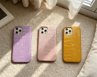 Crocodile Texture iPhone Case | Faux Leather Protective Cover