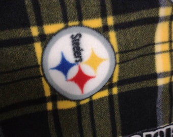 Pittsburgh Steelers Fleece Tie Blanket Gold backside