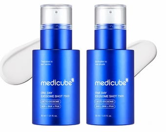2 Pcs One Day Exosome Shot 7500 Serum | Korean Skincare Exosome Treatment | AHA BHA PHA Facial Serum | Pore Refining Skin Care 30ml
