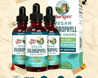 3 pcs MaryRuth's Vegan Chlorophyll Liquid Drops | Natural Detox & Fresh Breath Herbal Supplement