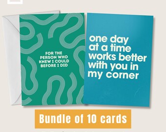 Sober Sponsor Thank You Cards Bundle | 10 Printable Recovery Sponsor Cards (Digital Download)