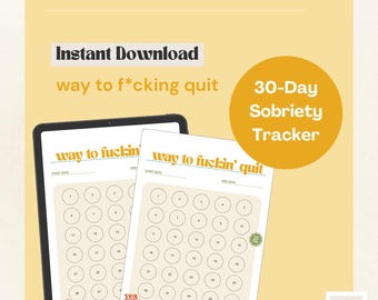 Rastreador de sobriedad de 30 días: la manera de dejarlo de una vez / Regalo divertido y explícito para sobrios / PDF sin censura