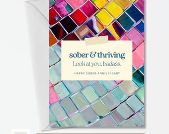 Sober Anniversary Card | Thriving Recovery Milestone (Digital Download) | Sober Birthday