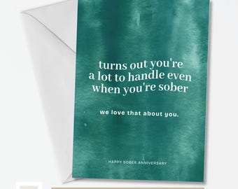 Funny Sober Anniversary Card | Recovery Birthday Card (Digital Download) | Sober Birthday