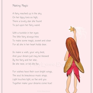Poema de fada original, fazendo mágica, 8x10, download instantâneo, arquivo de imagem, poesia para impressão, lembrancinha de festa, presente de última hora