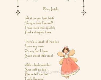 Original Fairy Poem, Instant Download, Image File, Printable Party Favor, DIY, Last Minute Gift