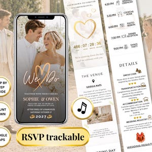 RSVP Digital SaveThe date Wedding Template Wedding Invite Wedding Invitation Marriage Wedding Website Animated Canva Wedding Video