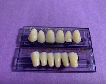 One set of anterior acrylic resin denture/false teeth Shade A3, size 22.