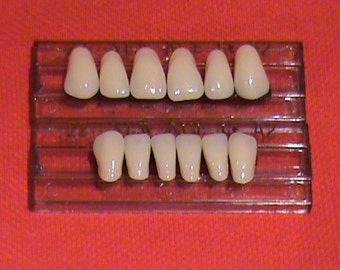 One set of anterior acrylic resin denture/false teeth Shade A3, size 22.