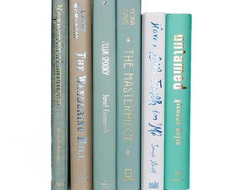 Coastal Blue Beach House Decorative Books – Hardcover Shelf Decor Stack