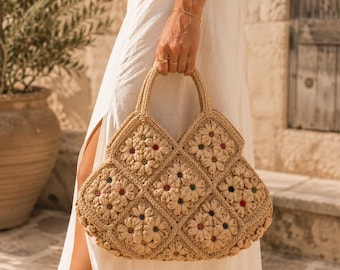 Le sac à main raphia « Fleur de Soleil »