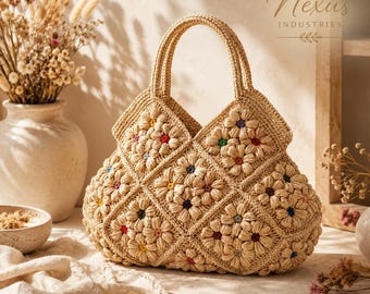 Le sac à main raphia « Fleur de Soleil »