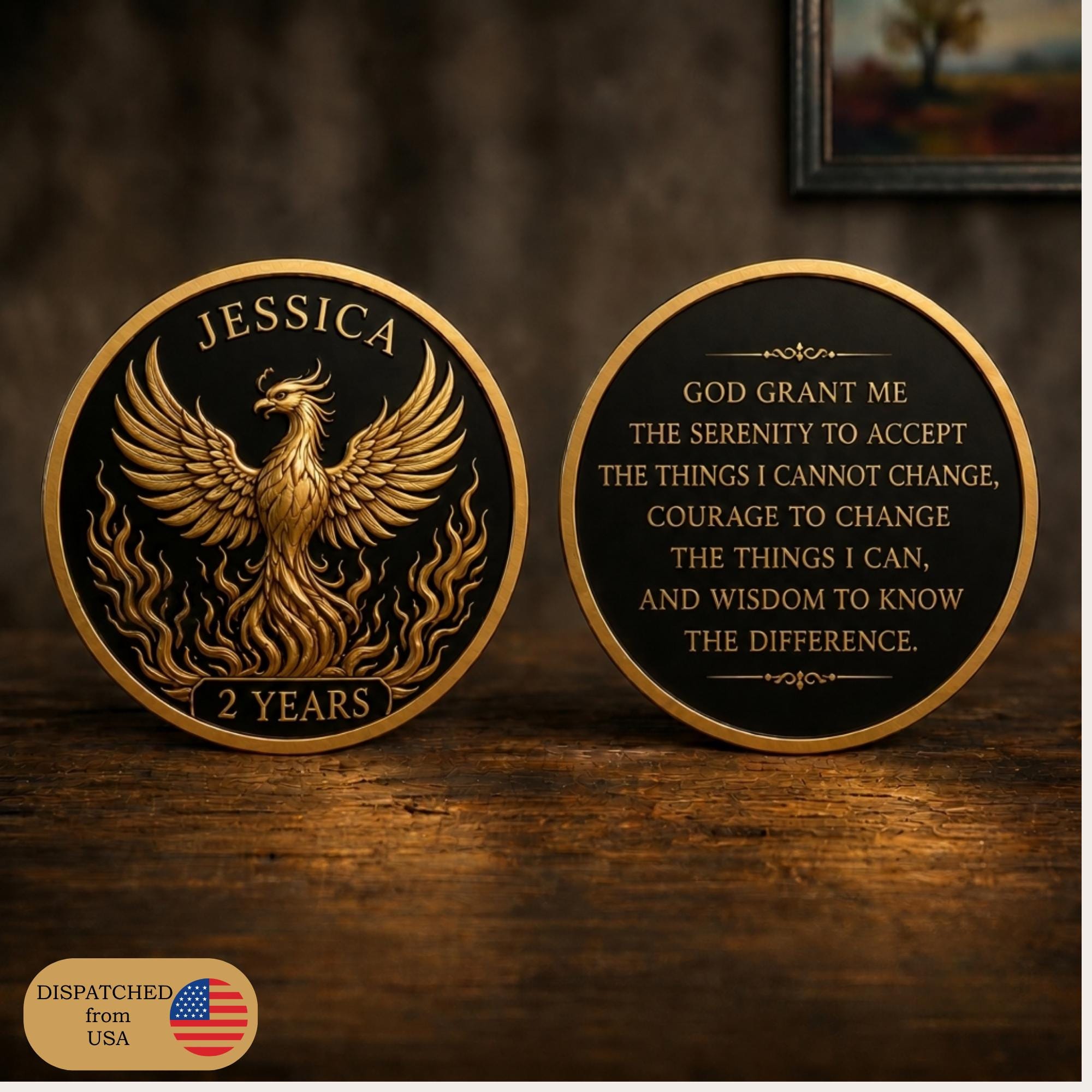 Sobriety Coin Recovery Gift Phoenix Challenge Coin Sober Anniversary Gift Inspirational Keepsake Recovery Milestone Gift for Best Friends