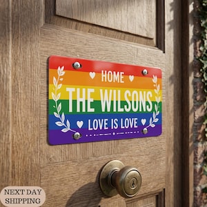 Personalized Family Name Sign Custom Last Name Plate Established Family Sign Aluminum House Sign Housewarming Gift