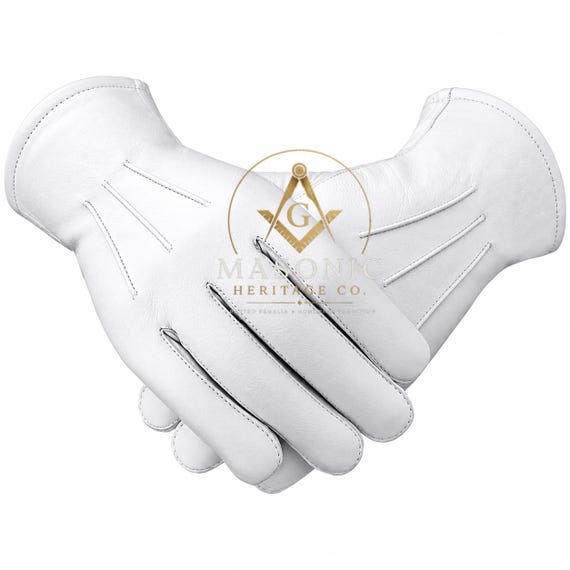 Masonic Universal White Soft Leather Gloves -  Available in all sizes