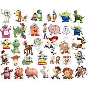 Clipart ad acquerello di Toy Story: Woody, Jessie, Buzz Lightyear e amici, compleanno a tema Toy Story, clipart Pixar, decorazione per torta di compleanno a tema Toy Story