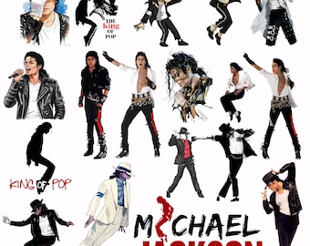 Michael Jackson King of Pop PNG Design, Halftone Graphic Tee, MJ Prints T-Shirt, Poster PNG, Tumbler Wrap, Digital Download Files.