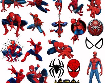 Spiderman PNG Bundle, Superhero Clipart, Spiderman Head File