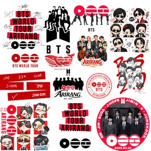 Pacote de PNGs da turnê mundial Arirang do BTS em 2026, PNGs de shows de K-pop, PNGs de presentes para o ARMY, Download digital de design de música para shows