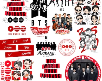BTS Arirang World Tour 2026 PNG Bundle, Kpop Concert Png, Army Gift Png, Concert Music Design Digital Download
