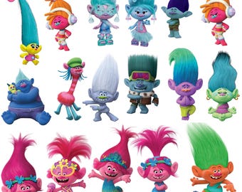 Trolls PNG Sublimation pack, Trolls Clipart, Digital Papers, Trolls PNG for birthday party decoration, Gift Png Files for Cricut Trolls PNG