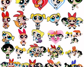 Powerpuff Girls PNG Bundle, Powerpuff Clipart Images, Cartoon PNG Files, Transparent Background, Digital Download, Instant Download