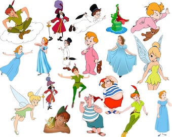 Peter Pan PNG, Peter Pan SVG, Peter Pan Clipart, Captain Hook Instant Digital Download, Tinker Bell PNG, Tinkerbell svg, Never Grow Up svg