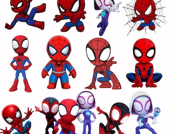 Spidey Clipart Bundle, Spidey SVG, Spidey and his Amazing Friends png and Digital Papers, Superhero SVG, Spidey alphabet