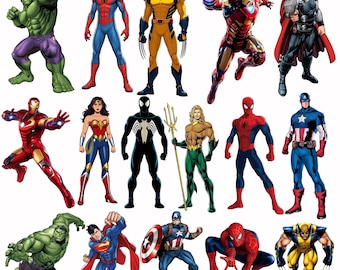 Super Heroes png bundle, Super Heroes set, Super Hero clipart set, instant download, Kids Superhero Characters, superhero png