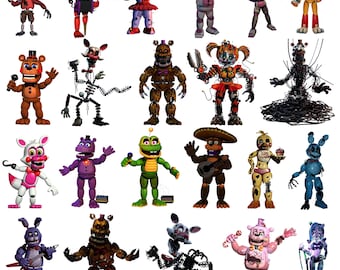 Five Nights at Freddys PNG Bundle, FNAF Characters Png, Horror Game Sublimation Designs, Freddy Fazbear Png, 300 DPI Digital Download