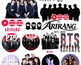 BTS Arirang World Tour 2026 PNG Bundle, Kpop Concert Png, Army Gift Png, Concert Music Design Digital Download
